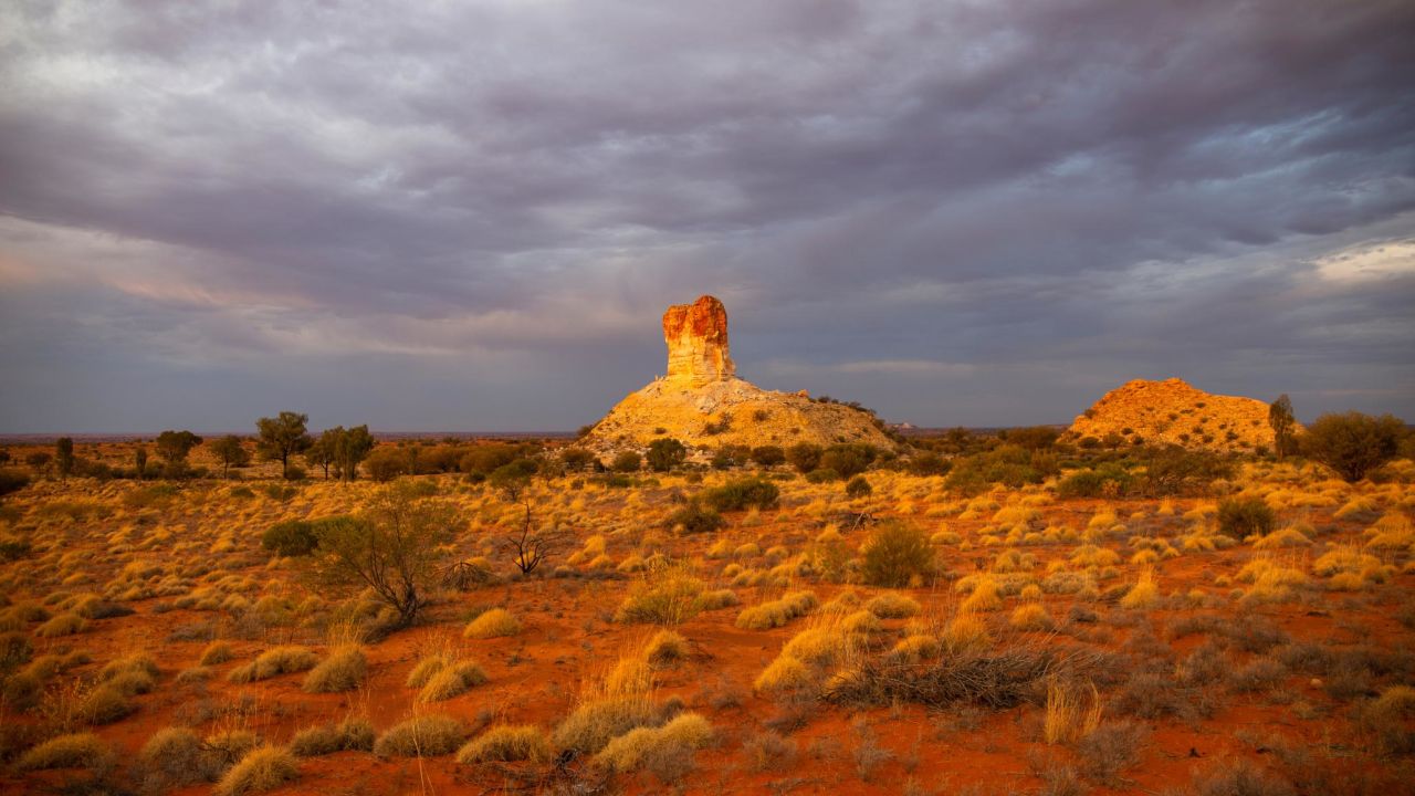 <strong>Northern Territory, Australia:</strong> The Chambers Pillar sandstone formation, 100 miles south of Alice Springs, is one of the top natural wonders in this part of Australia.