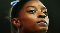 RIO DE JANEIRO, BRAZIL - AUGUST 11: Simone Biles of the United States looks on during the Women's Individual All Around Final on Day 6 of the 2016 Rio Olympics at Rio Olympic Arena on August 11, 2016 in Rio de Janeiro, Brazil.  (Photo by Alex Livesey/Getty Images)
