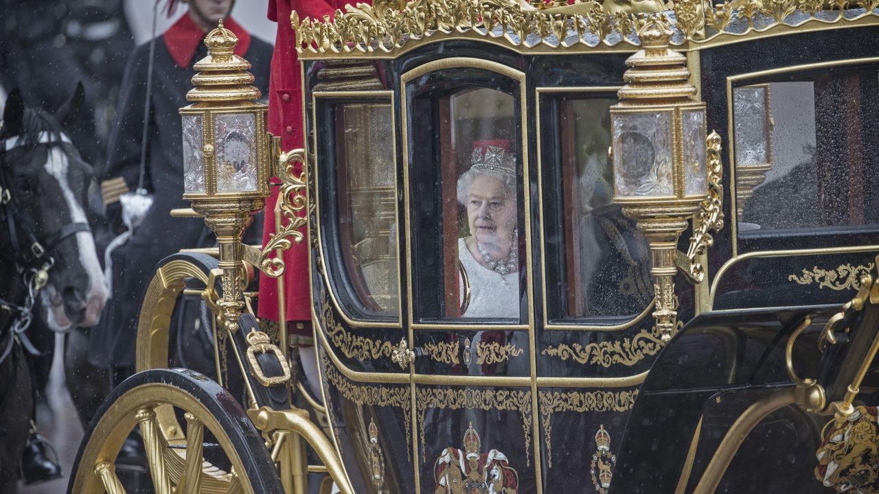 Duke of Edinburgh and Queen Elizabeth II in the Jubilee State Carriage in 2016.