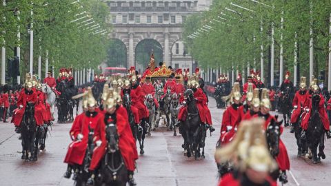 Prince Philip and Queen Elizabeth II travel by carriage to the State Opening of Parliament in 2016.
