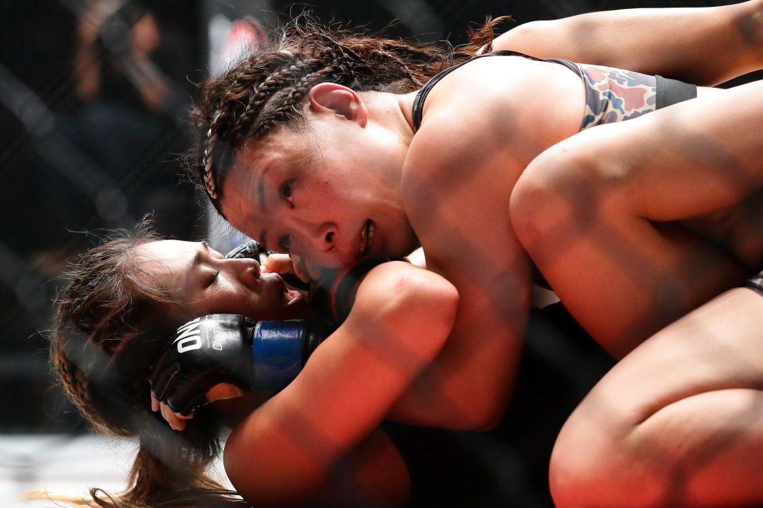 Mei Yamaguchi (top) lost her last shot at a title when Angela Lee became the youngest person to hold an MMA belt in 2016 as a 19-year-old.