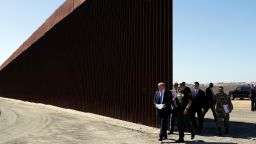 President Donald Trump tours a section of the southern border wall, in September 2019, in Otay Mesa, California.