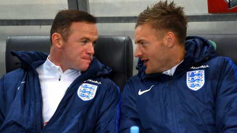 Wayne Rooney and Jamie Vardy in happier times.