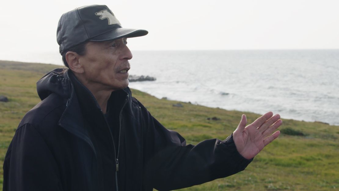 Delbert Pungowiyi, president of the Native Village of Savoonga on St Lawrence Island, part of Alaska in the Bering Strait.