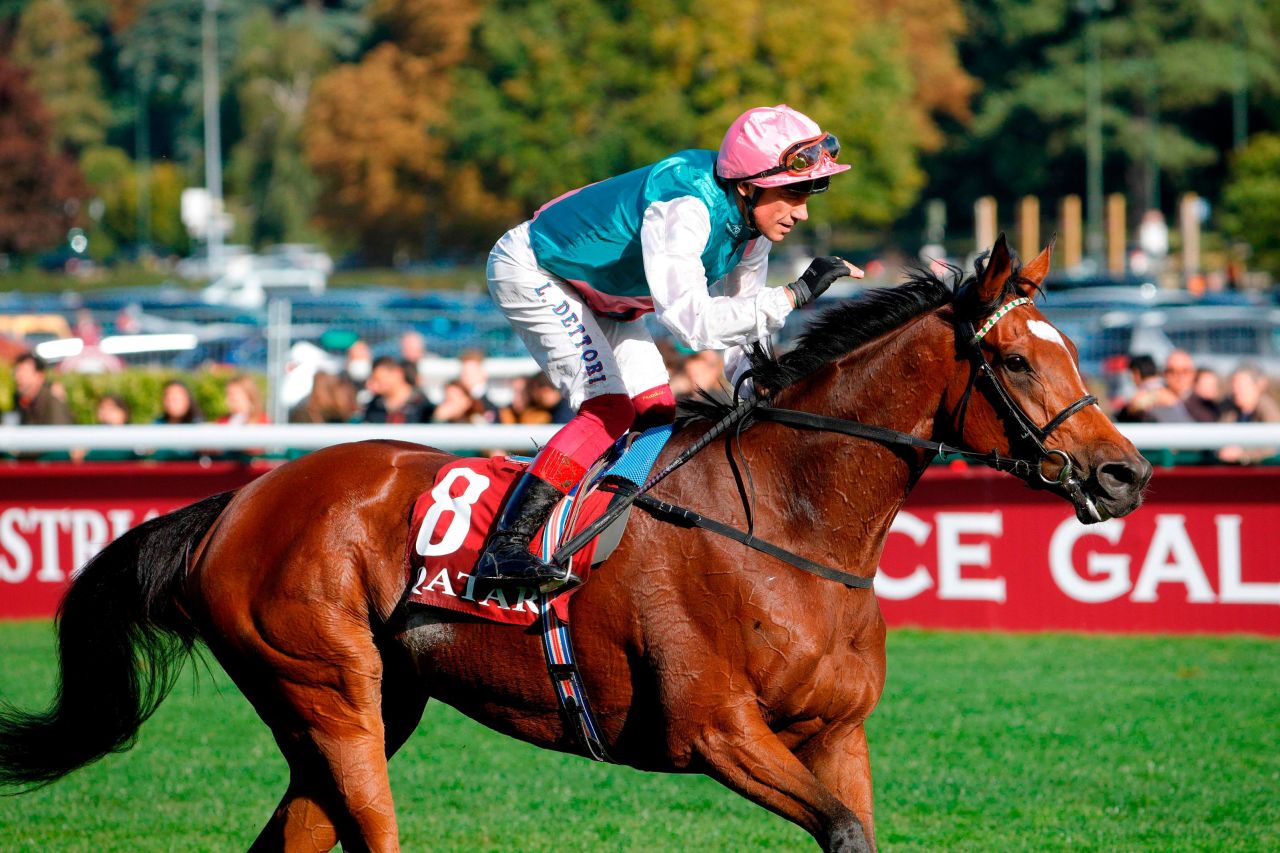 Wonder mare Enable, ridden by Frankie Dettori, was bidding for an unprecedented third straight "Arc" title -- a feat which would make her "immortal" in racing circles, according to Dettori.