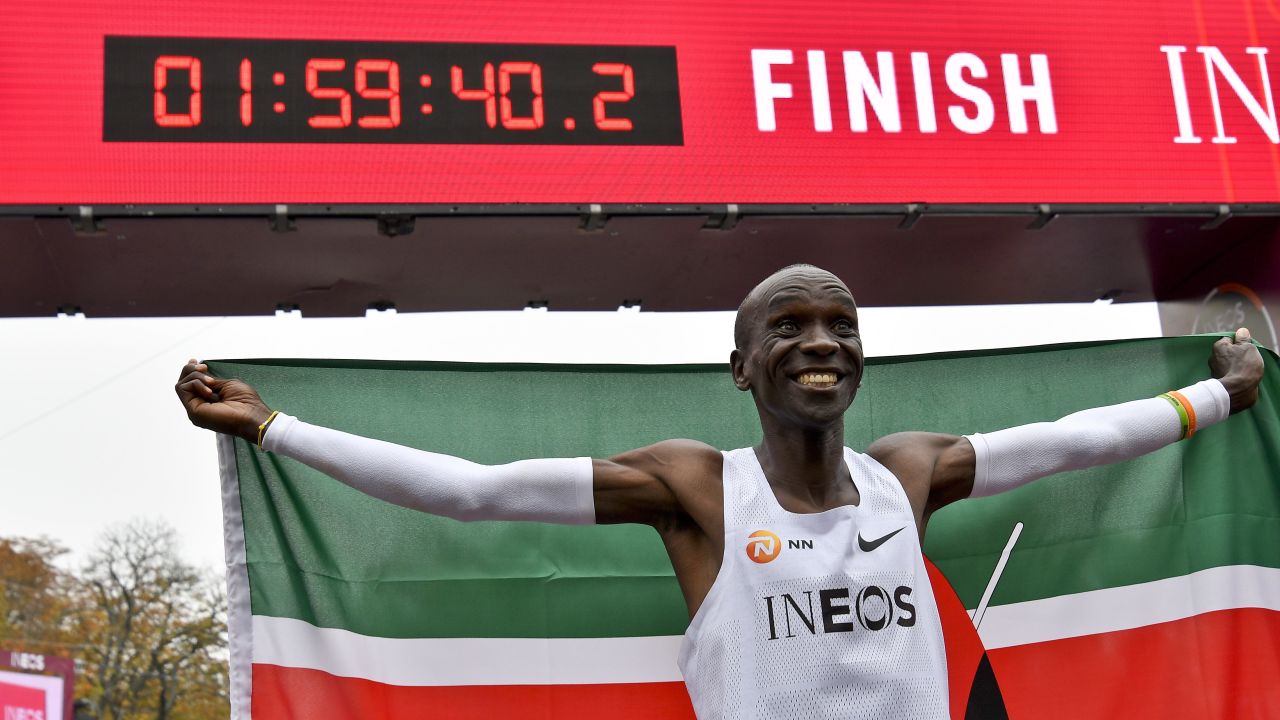 Kenya's Eliud Kipchoge during his attempt to bust the mythical two-hour barrier for the marathon.