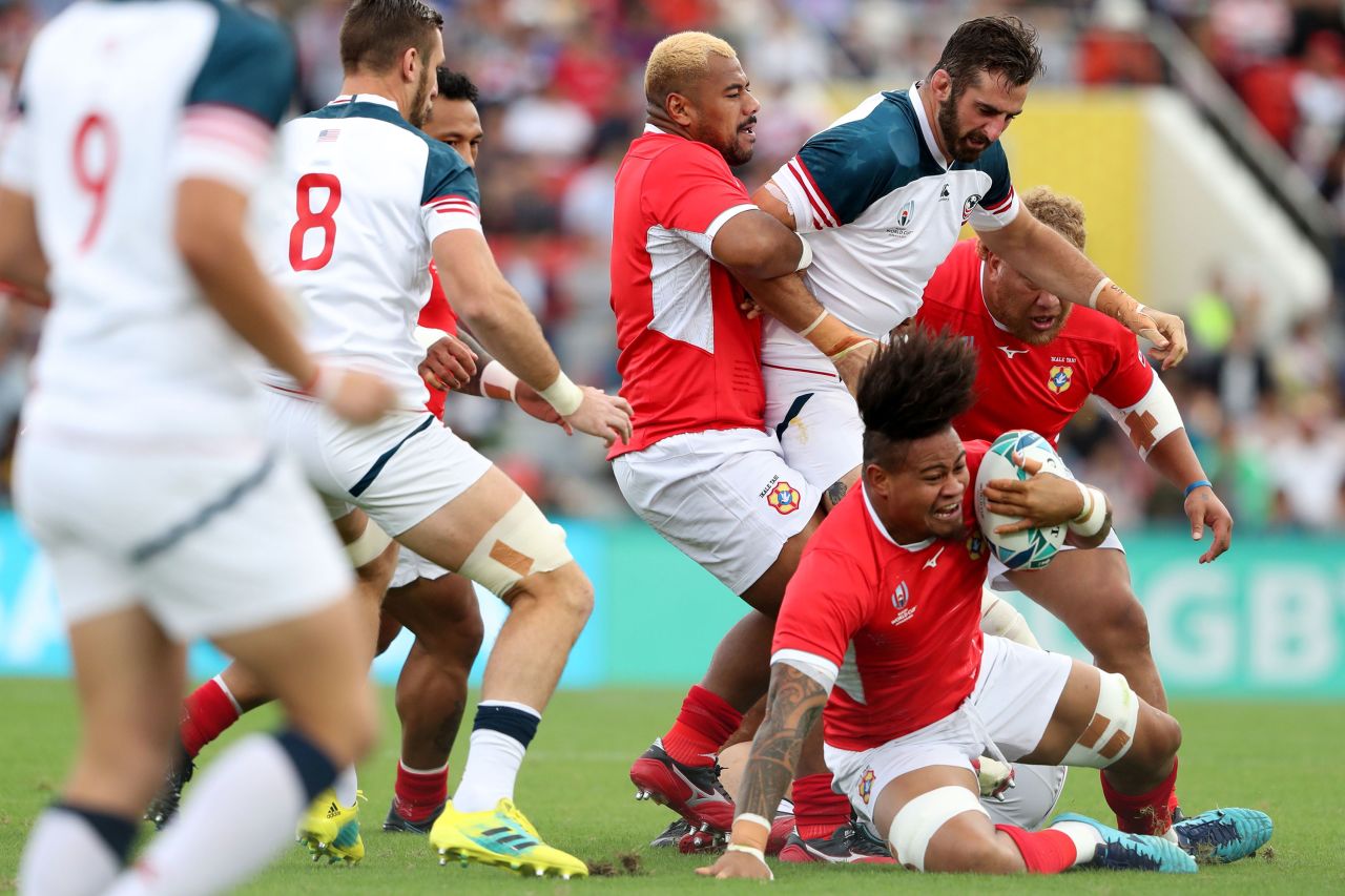 Tonga came back in the second half for a final score of 31-19, marking the team's first win at the 2019 Rugby World Cup and fourth spot in Pool C.