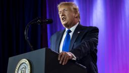 U.S. President Donald Trump speaks at the Values Voter Summit at the Omni Shoreham Hotel in Washington, D.C., U.S., on Saturday, Oct. 12, 2019. Trump is the target of an impeachment inquiry on Capitol Hill, evangelical Christians who gathered across town were unfazed by his request of Ukraine to investigate political rival Joe Biden. Photographer: Pete Marovich/UPI/Bloomberg via Getty Images