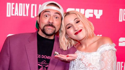 Kevin Smith and daughter Harley Quinn Smith. (Photo by Paul Butterfield/Getty Images)