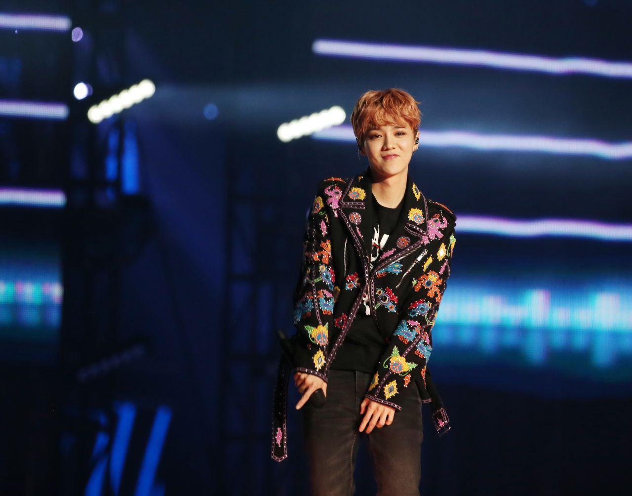 Actor and singer Lu Han performs at a New Year's countdown party in 2016 in Shenzhen, China. 