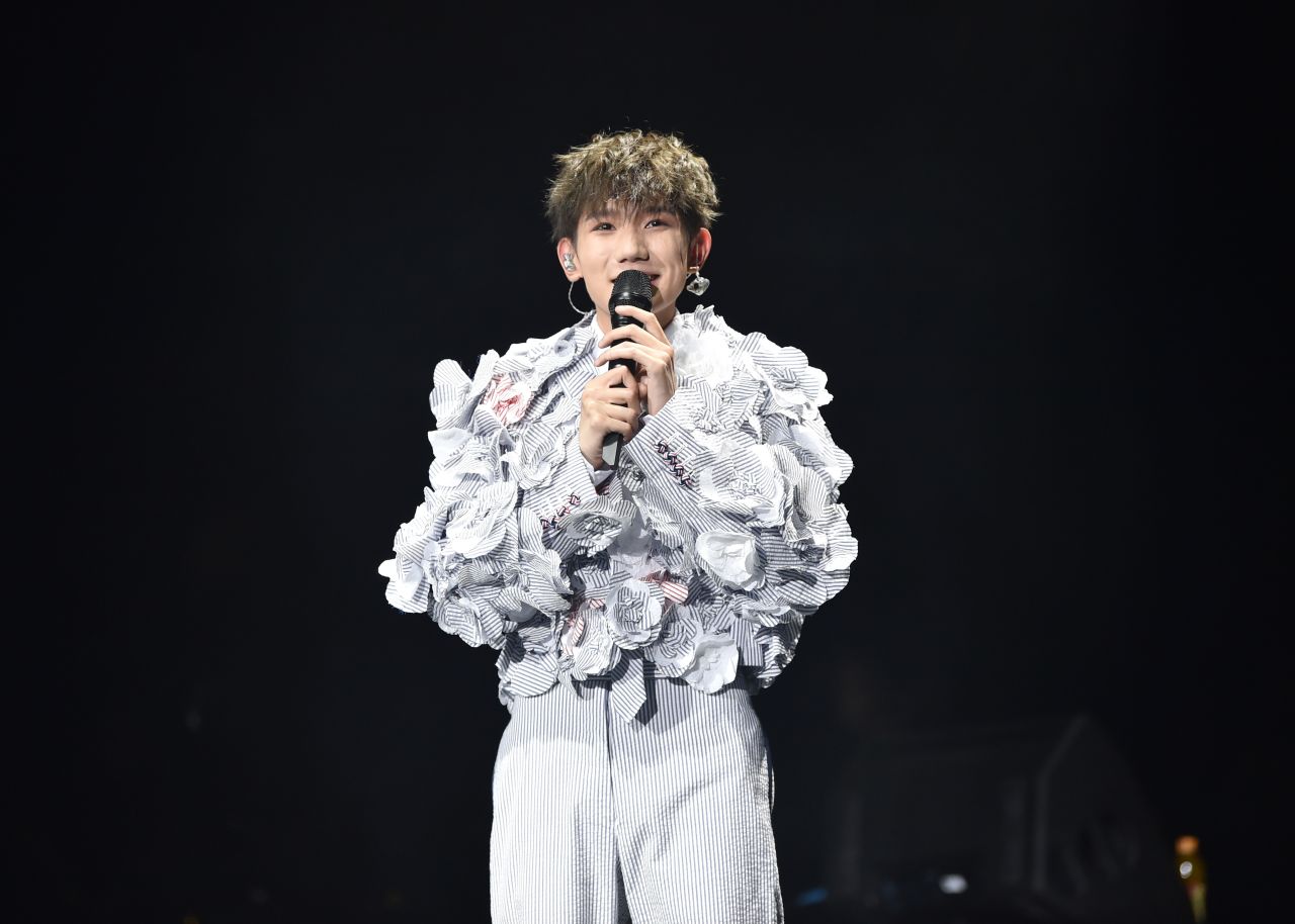 Roy Wang Yuan of TFBoys performs his first solo concert at the Nanjing Olympic Sports Center in August 2019.