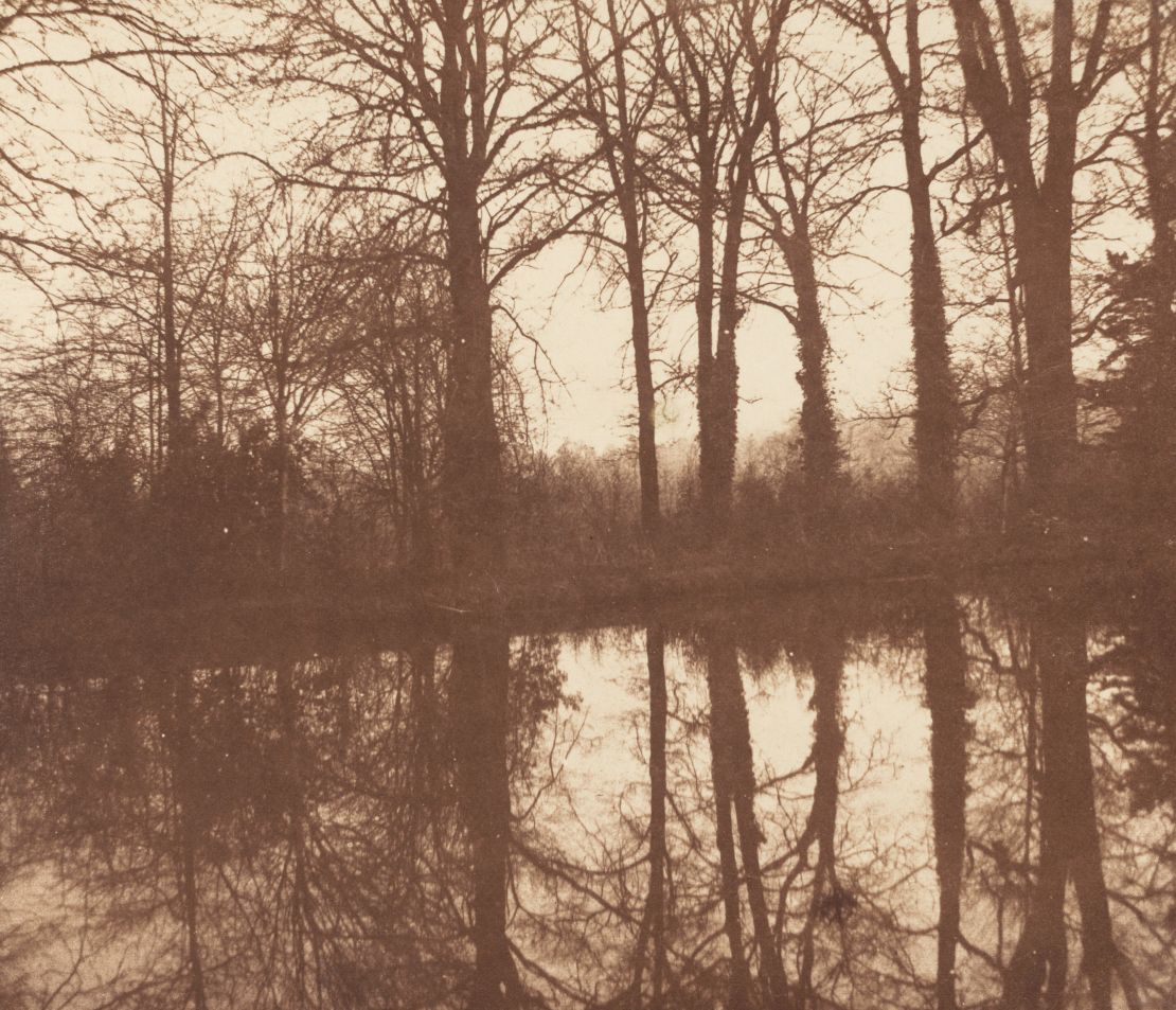 William Henry Fox Talbot's early 1840s photograph "Winter Trees, Reflected in a Pond."