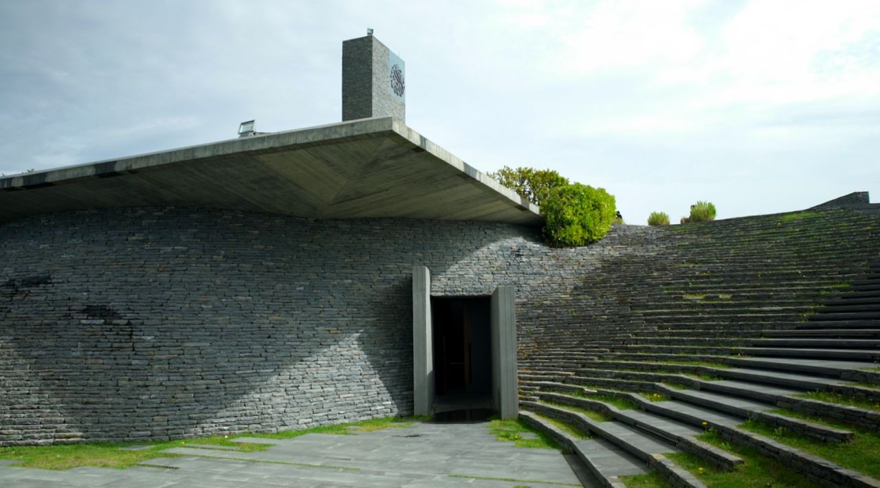 A view of the ward-winning Sancaklar Mosque designed by Turkish architect Emre Arolat.