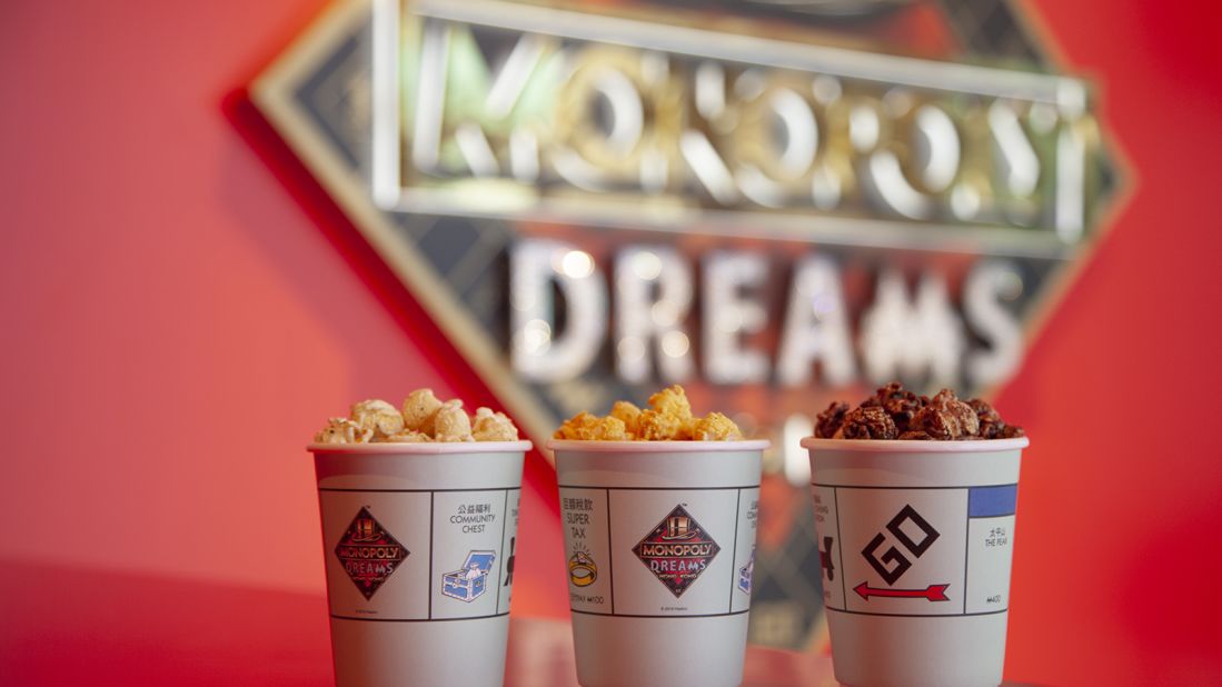 <strong>Monopoly Cafe: </strong>The Monopoly Cafe serves a range of snacks including siumai dumplings and guabao, as well as "Triple Dreams Popcorn."