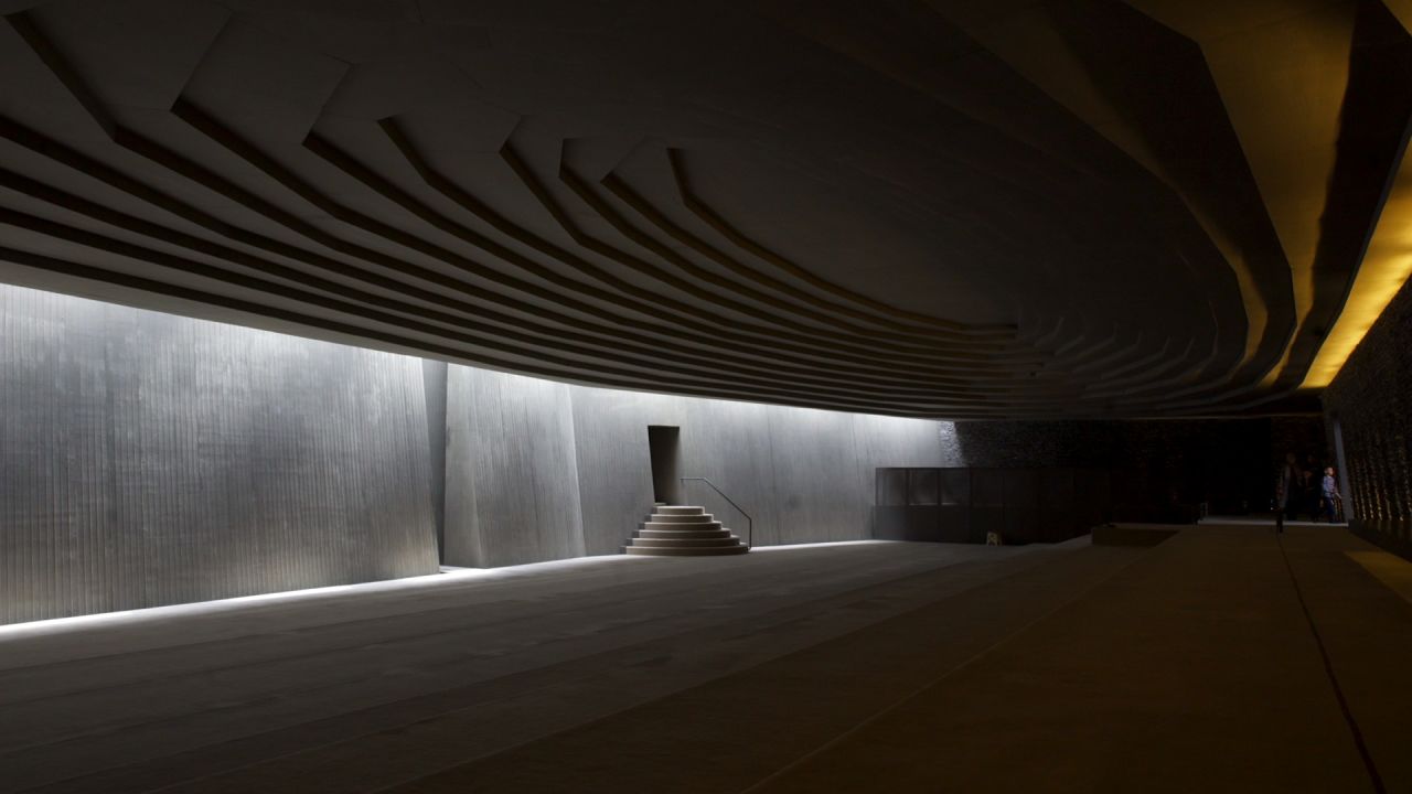 A view of the ward-winning Sancaklar Mosque designed by Turkish architect Emre Arolat.