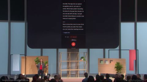A demonstration of Google's new Recorder app, which will come on its new Pixel phone.