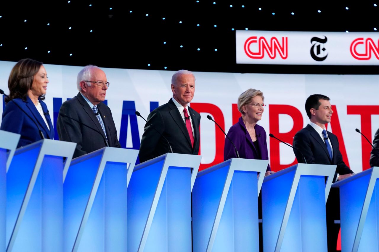 Biden <a href="https://www.cnn.com/politics/live-news/democratic-debate-october-2019/h_a5d8d459d4e71bded4a73b38d7592678" target="_blank">defended his age</a> during the debate: "Look, one of the reasons I'm running is because of my age and my experience, with it comes wisdom. We need someone to take office this time around who on day one can stand on the world stage, command the respect of world leaders from (Russian President Vladimir) Putin to our allies, and know exactly what has to be done to get this country back on track."