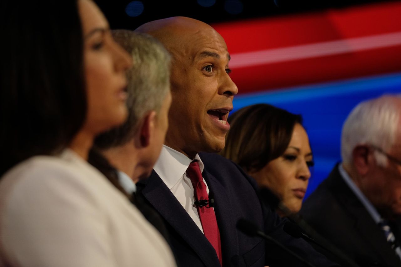 <a href="https://www.cnn.com/politics/live-news/democratic-debate-october-2019/h_35dd40d2601f6eca9a10740018148cc4" target="_blank">Booker warned Democrats</a> against "tearing each other down" over their different plans. "I have seen this script before. It didn't work in 2016 and it will be a disaster for us in 2020," he said.