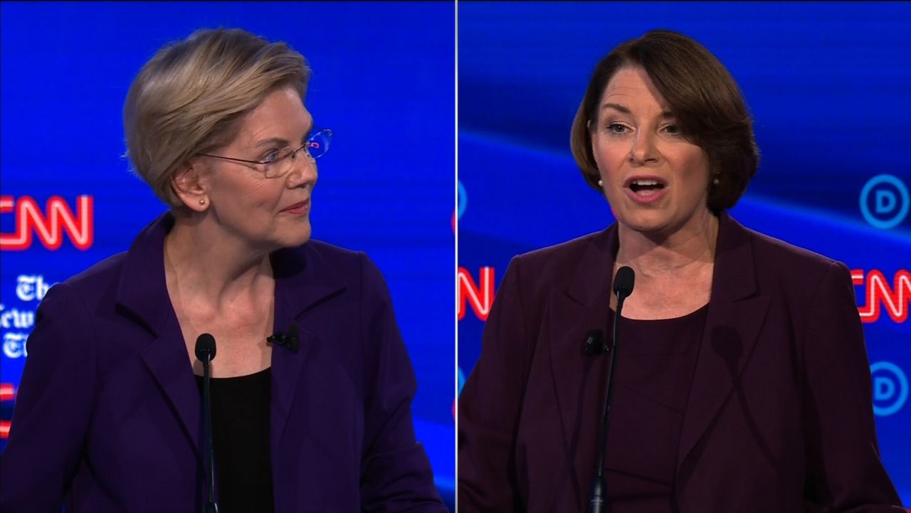 klobuchar warren split debate