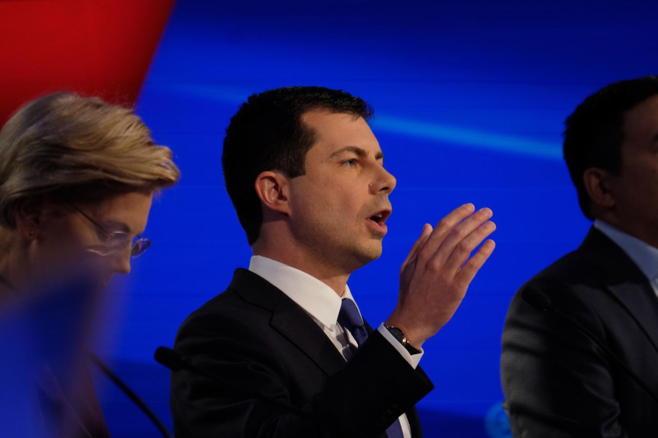 Buttigieg <a href="https://www.cnn.com/politics/live-news/democratic-debate-october-2019/h_4f62b95fef11804bad3065983a55e426" target="_blank">argued for expanding the Affordable Care Act </a>rather than moving to Medicare for All, the government-backed health care program supported by Sens. Bernie Sanders and Elizabeth Warren.