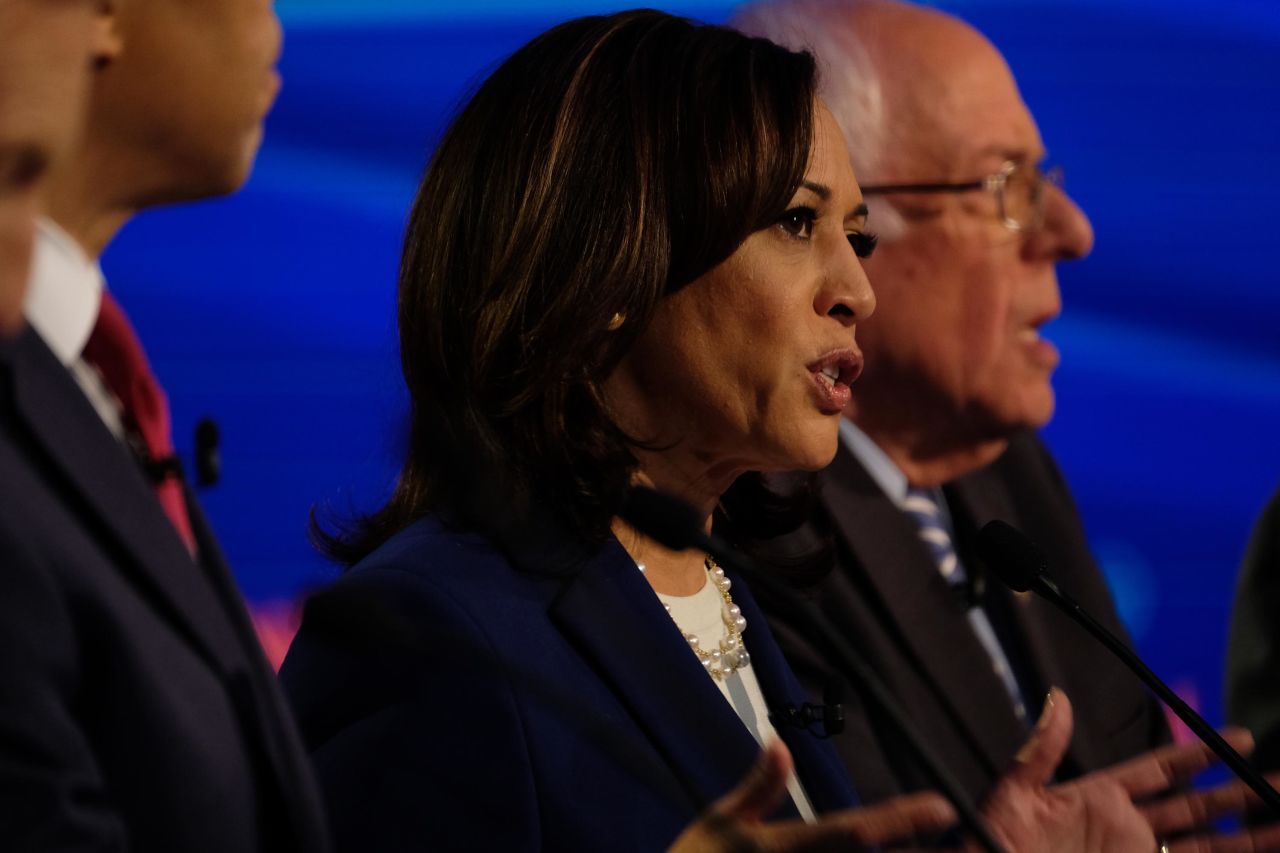 During the debate, Harris detailed how she, if elected president, <a href="https://www.cnn.com/politics/live-news/democratic-debate-october-2019/h_324661b2b061ab8a6515dadf96dc17cf" target="_blank">would handle state laws that violate Roe v. Wade.</a>"For any state that passes a law that violates the Constitution and in particular Roe v. Wade, our Department of Justice will review that law to determine if it is compliant with Roe v. Wade and the Constitution. And if it is not, that law will not go into effect," she said. 