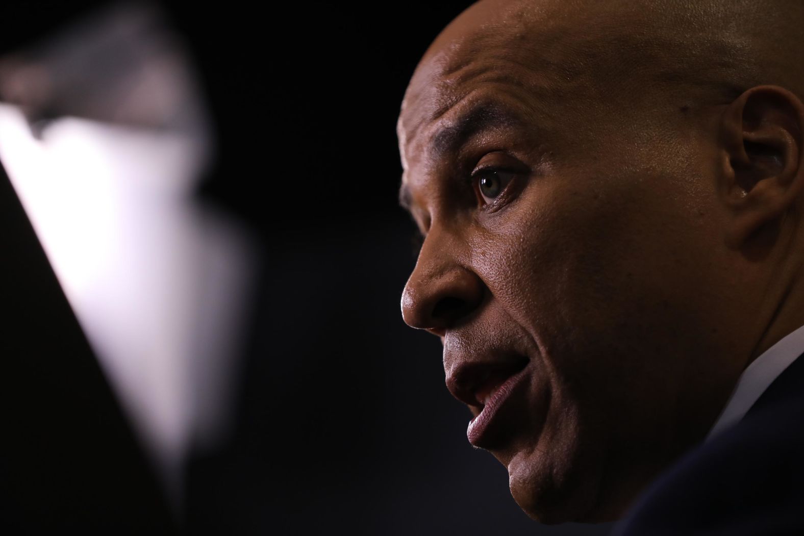 Booker is seen after a Democratic debate in Westerville, Ohio, in October 2019.