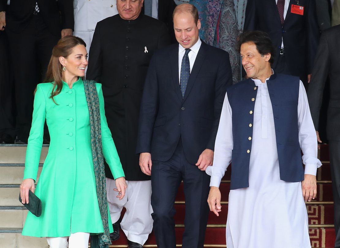 Catherine, Duchess of Cambridge and Prince William, Duke of Cambridge leave after meeting Pakistan's Prime Minister Imran Khan at his official residence on October 15, 2019 in Islamabad, Pakistan. 
