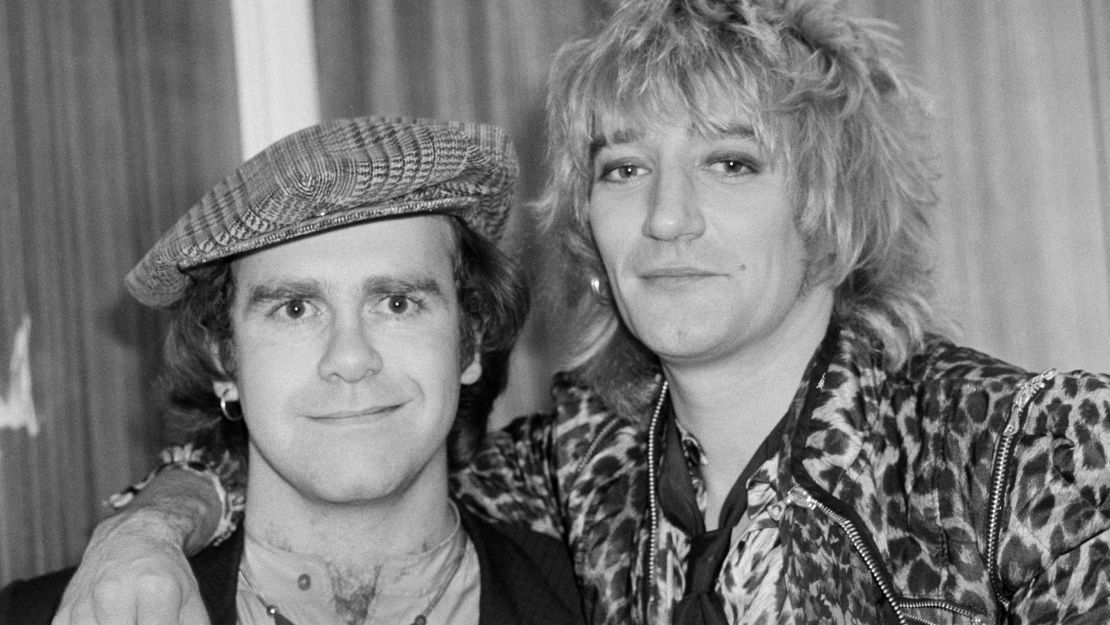 Elton John with Rod Stewart in London in 1978. 