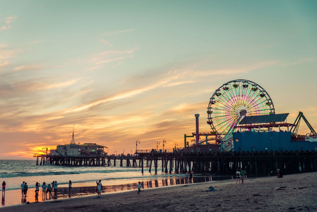 <strong>Santa Monica Beach, Los Angeles. </strong>Santa Monica Beach has already been drastically altered by humans over the years, and with a 66% chance that sea levels could rise more than three feet in the next 80 years, the beach's future remains uncertain.