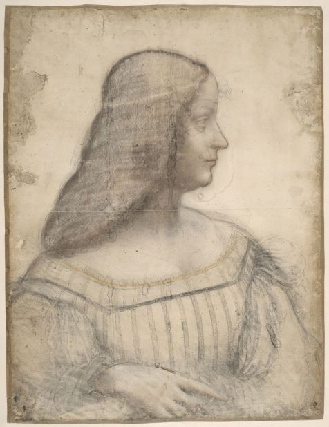 Portrait of Isabella d'Este (1499 -1500), from the Louvre collection.
