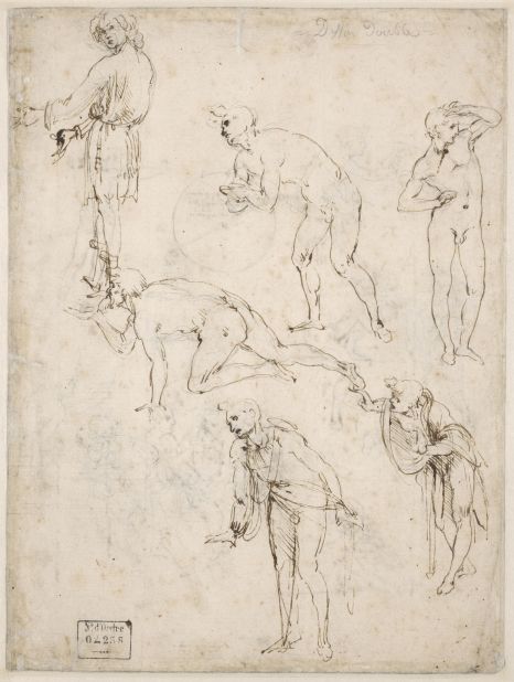 Studies for Adoration of the Magi (1480-1481), form the Louvre collection.