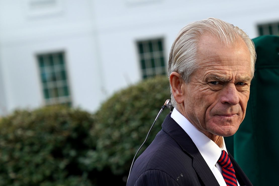 White House National Trade Council Director Peter Navarro being interviewed by Fox Business Network outside the White House October 08 in Washington, DC.