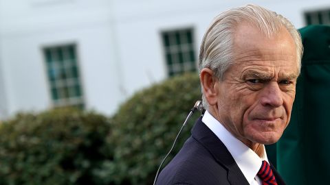 White House National Trade Council Director Peter Navarro being interviewed by Fox Business Network outside the White House October 08 in Washington, DC.