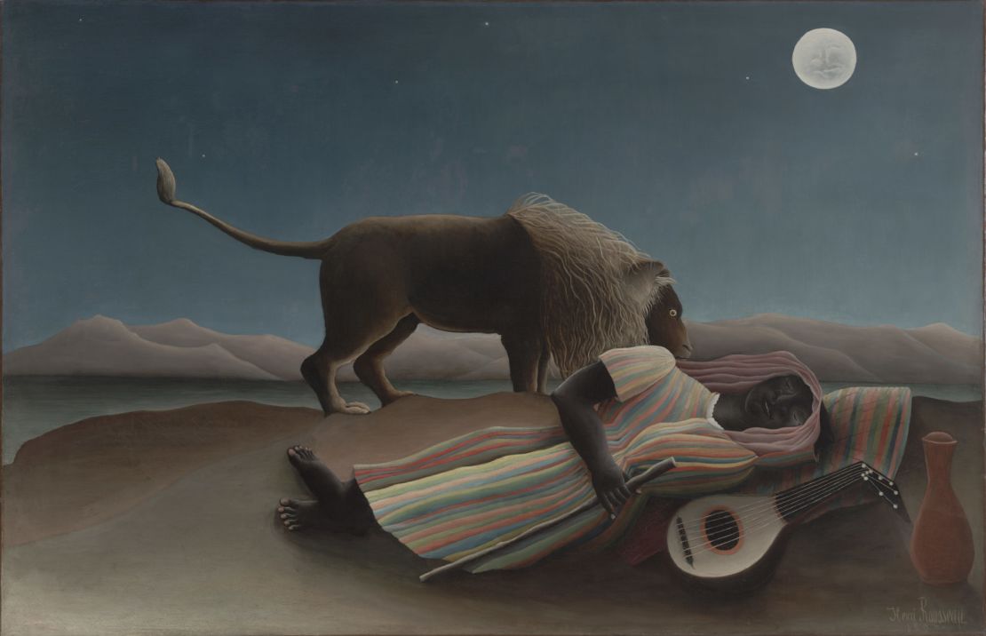 Famous 19th century works like Henri Rousseau's "The Sleeping Gypsy" are now hung in the new galleries, which also host video, sculpture and photographic works.    