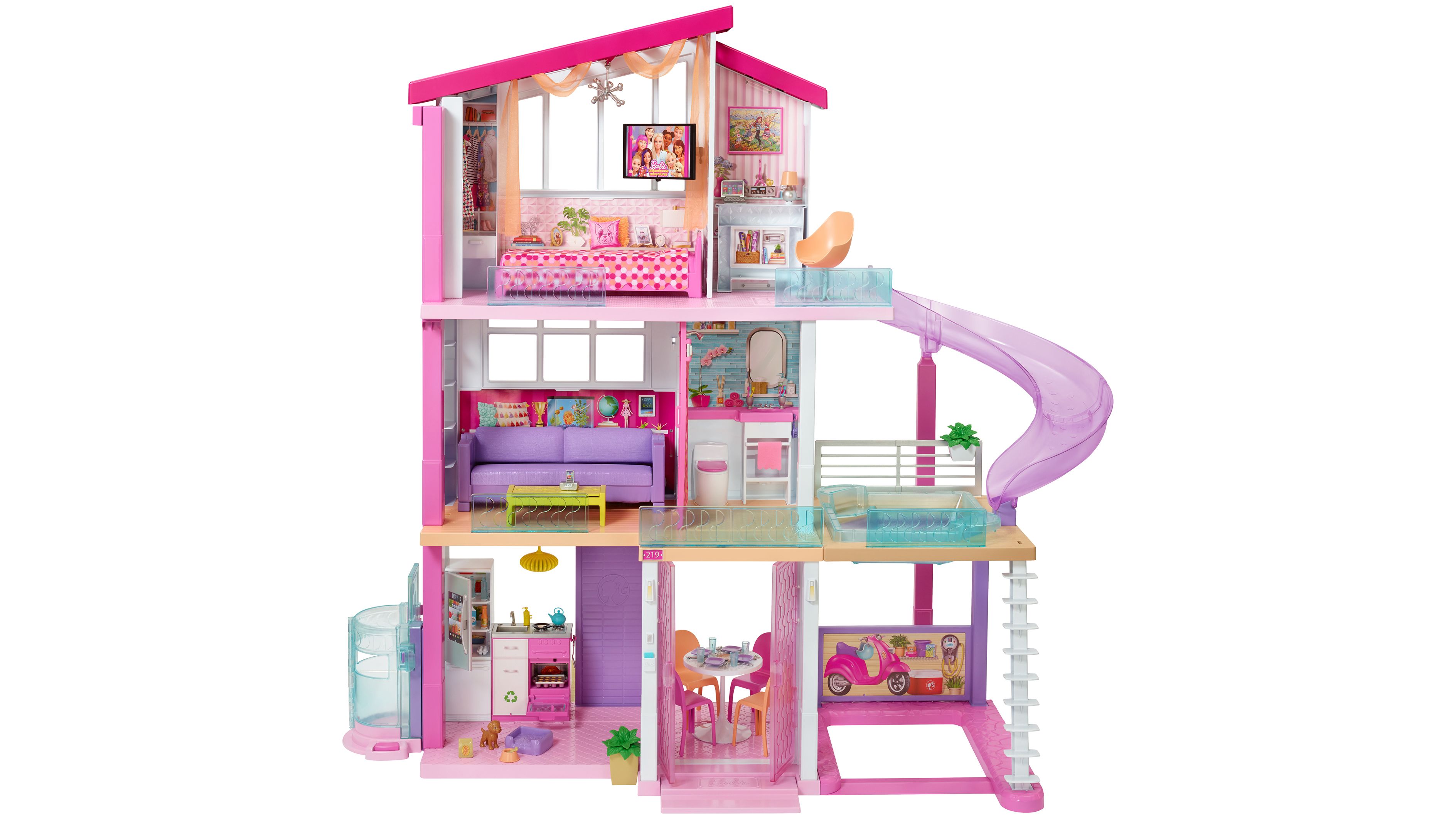 кукольный дом с мебелью и куклами