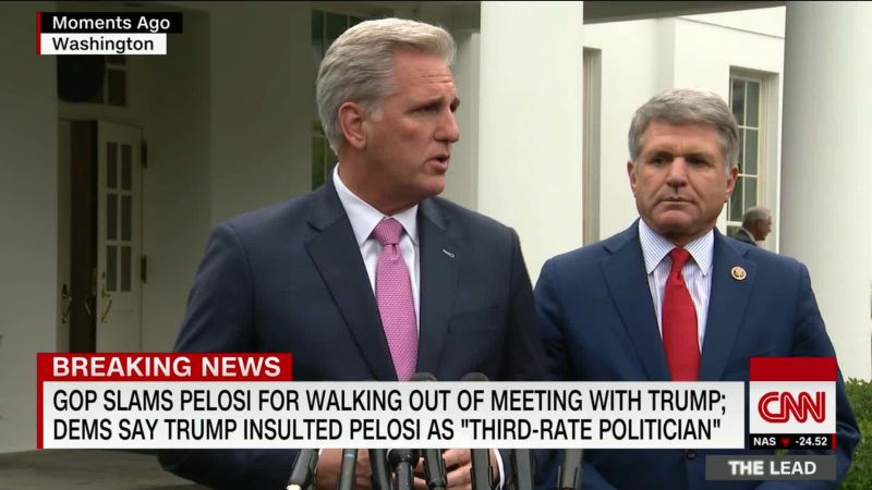 GOP slam Dems for walking out on Trump whom Pelosi claims was having ...