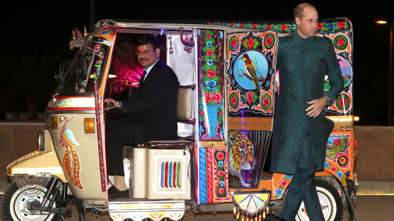 William arrives at a special reception hosted by the British High Commissioner Thomas Drew on day two of the royal tour of Pakistan.