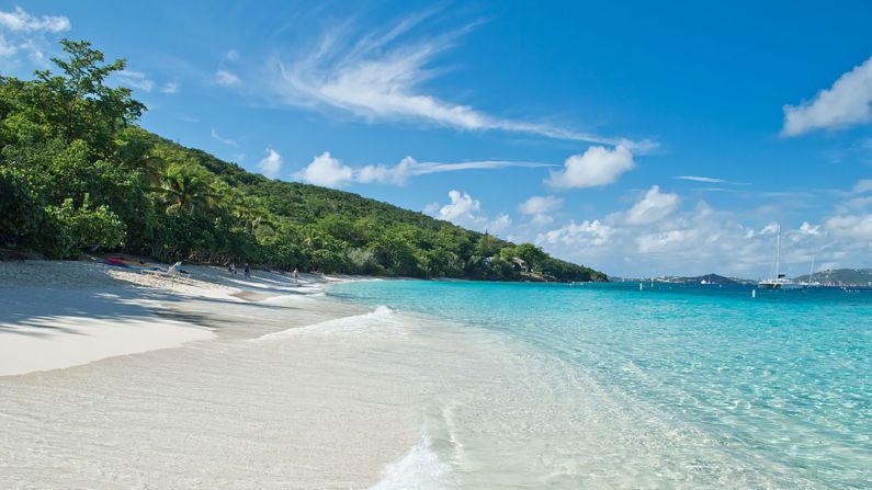 <strong>Honeymoon Beach: </strong>From Cruz Bay, visitors can hike over to Honeymoon Beach.