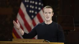 Facebook CEO Mark Zuckerberg speaks at Georgetown University, Thursday, Oct. 17, 2019, in Washington. (AP Photo/Nick Wass)