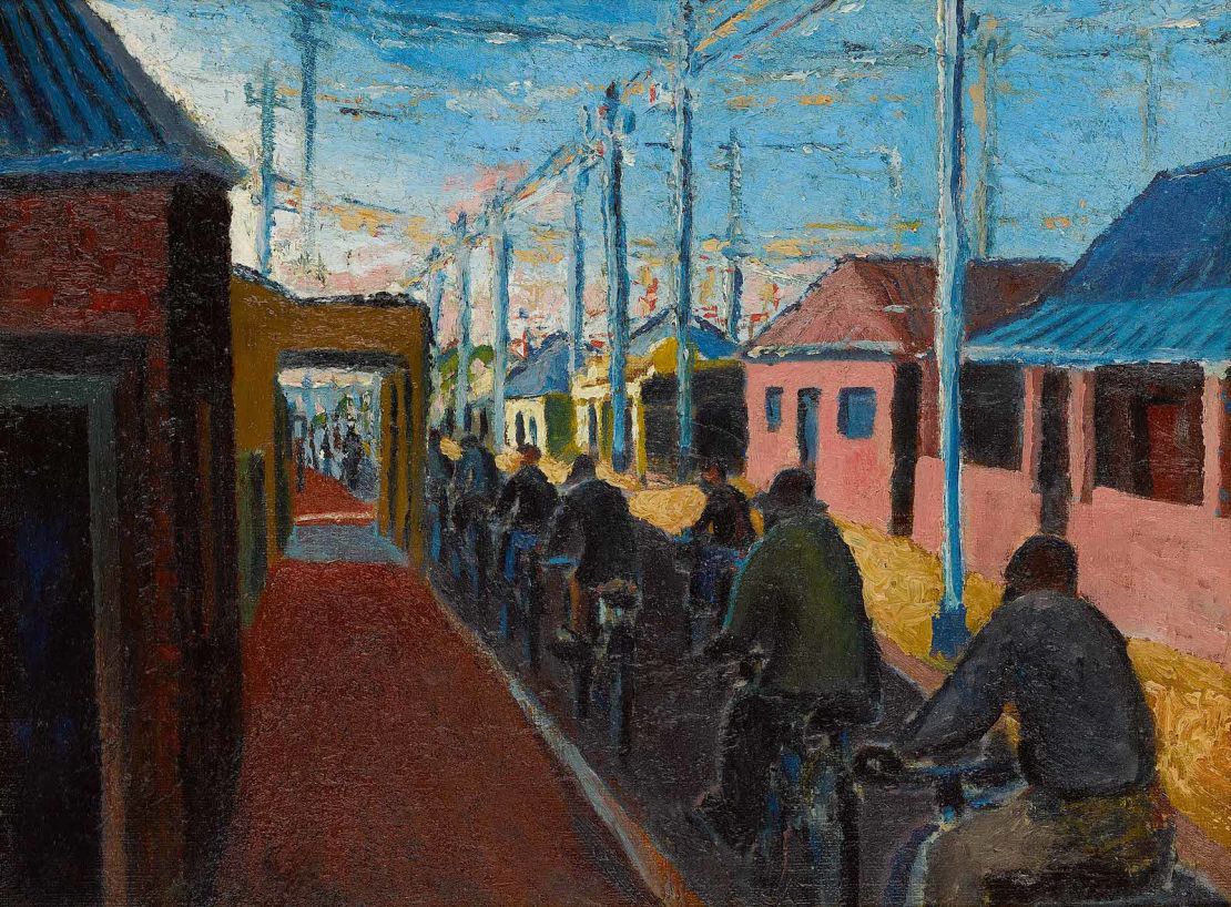 Gerard Sekoto's "Cyclists in Sophiatown." 