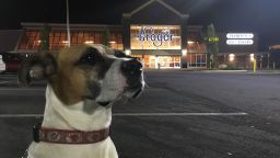 A moment of silence was held during the satirical "murder Kroger" vigil, held in 2016 before the store closed.