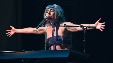 Lady Gaga performs at the Apollo in New York City in June. 