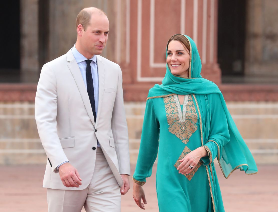 William and Kate tour Badshahi Mosque within the Walled City during day four of their royal tour of Pakistan.