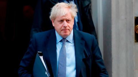 Boris Johnson leaving Downing Street before Saturday's vote.