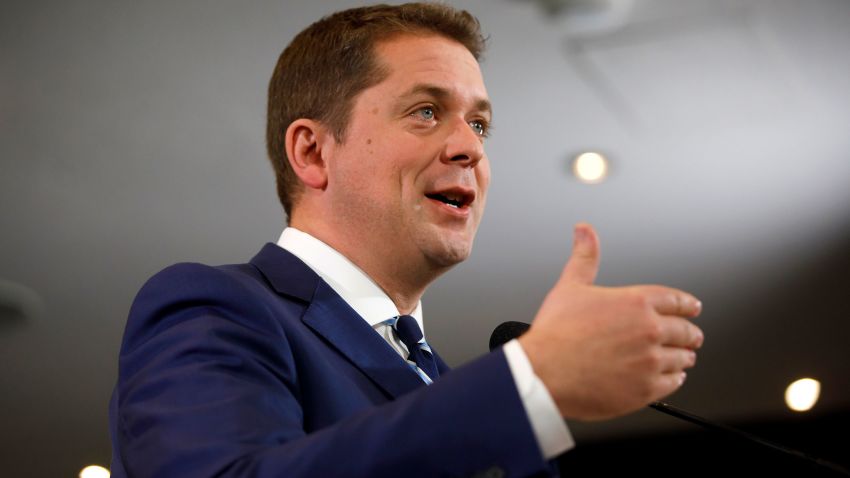 TORONTO, ON - OCTOBER 19: Leader of the Conservative Party of Canada Andrew Scheer speaks during a campaign stop on October 19, 2019 in Toronto, Canada. Scheer will be facing off against Prime Minister Justin Trudeau on Canada's election day held on October 21. (Photo by Cole Burston/Getty Images)
