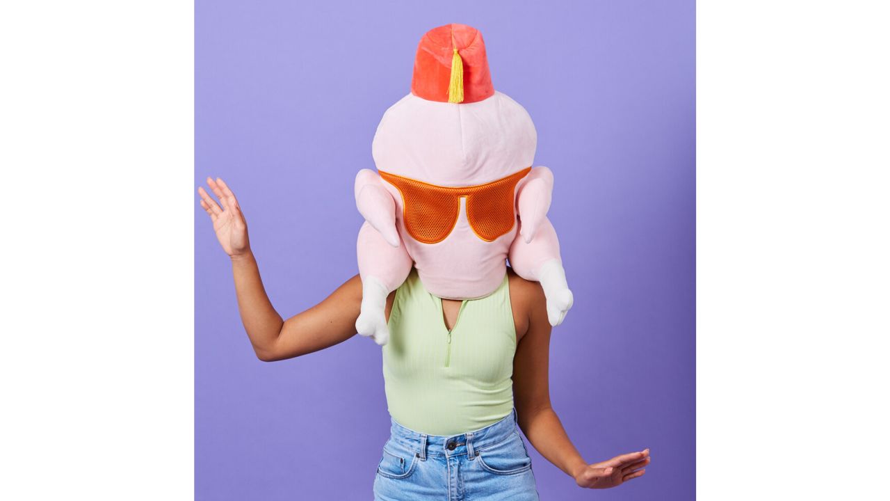 The "Friends" turkey mask costume is availble for Halloween.