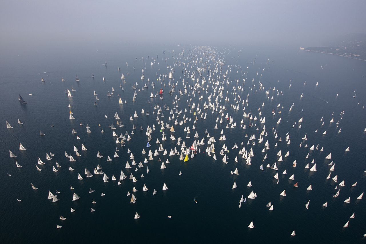 Sailing boats participate in the 51th annual "Barcolana" regatta in north-eastern Italy, on October 13. The Barcolana takes place in the Gulf of Trieste with hundreds of participants every year.