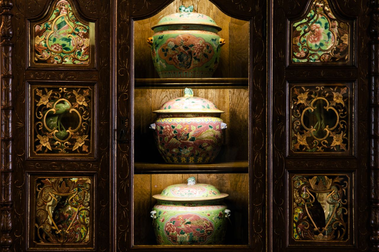 Porcelain vases at the Intan, a Peranakan heritage home-museum in Singapore, 24 September 2019.