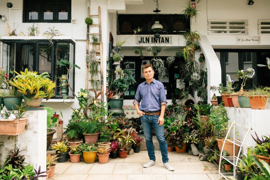 Collector Alvin Yapp pictured outside his museum, the Intan.
