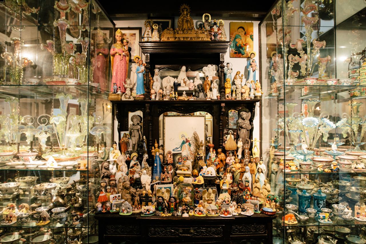 Besides collecting Peranakan artefacts, Alvin Yapp also collects statues of Mother Mary from around the world.